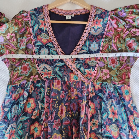 Sundance Bohemian Multicolor Floral Long Sleeve Dress - Picture 8 of 16